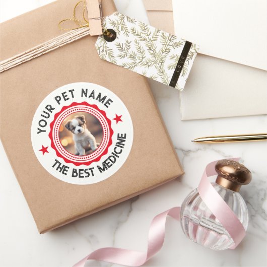 Gepersonaliseerde bewerkbare Pet Lovers Ronde Sticker (Geschenken)