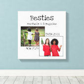 Gepersonaliseerde BFF 2 foto beste vrienden voor a Canvas Afdruk (Insitu (Houten vloer))