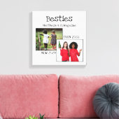 Gepersonaliseerde BFF 2 foto beste vrienden voor a Canvas Afdruk (Insitu (Woonkamer))