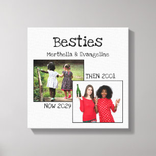 Gepersonaliseerde BFF 2 foto beste vrienden voor a Canvas Afdruk