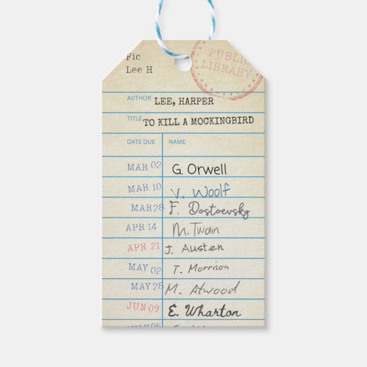 Gepersonaliseerde bibliotheek Kaart Cadeaulabel (Voorkant)
