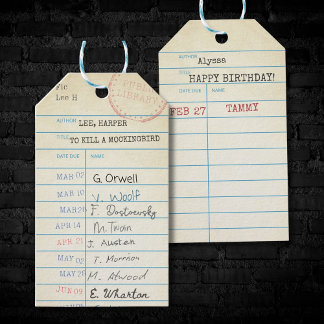 Gepersonaliseerde  bibliotheek Kaart Cadeaulabel