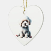 Gepersonaliseerde Bichon Frise Hond Puppy Keramisch Ornament (Links)