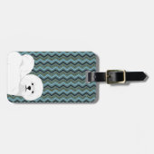 Gepersonaliseerde Bichon Frise - Sage Blue Navy Ch Bagagelabel (Voorkant horizontaal)