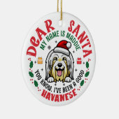 Gepersonaliseerde Bichon Havanese Hond Kerstboom Keramisch Ornament (Rechts)