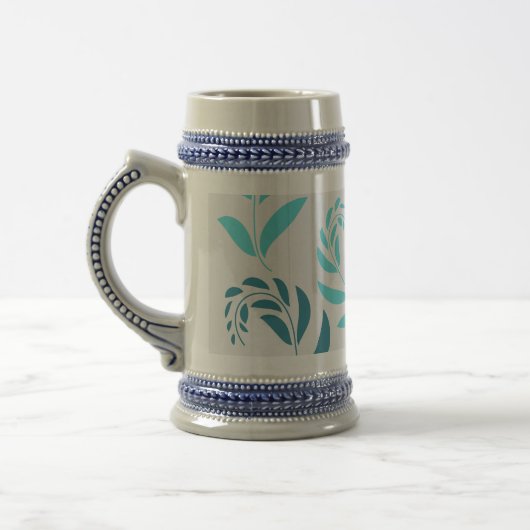 Gepersonaliseerde Bier Stein in wit/goud of grijs/ Bierpul (Links)