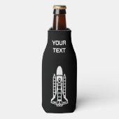 Gepersonaliseerde bierfleskoeler met ruimteraket flesjeskoeler (Fles Voorkant)