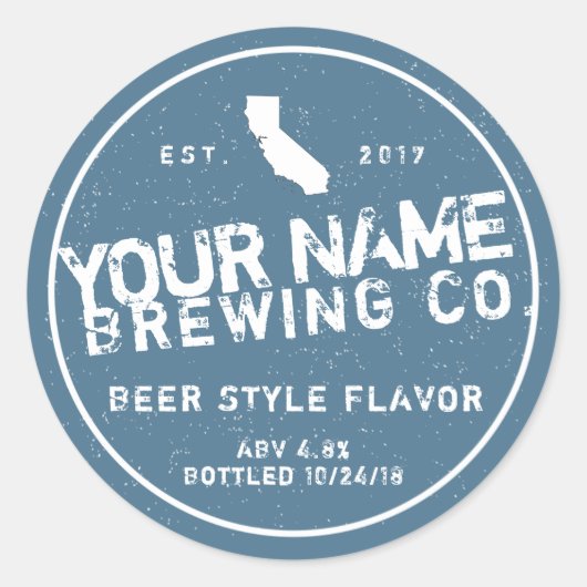 Gepersonaliseerde bierfleslabels ronde sticker (Voorkant)