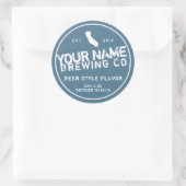 Gepersonaliseerde bierfleslabels ronde sticker (Tas)