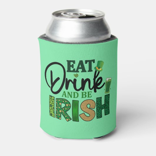 Gepersonaliseerde bierkoeler - Eat Drink Be Irish (Blikje Achterkant)