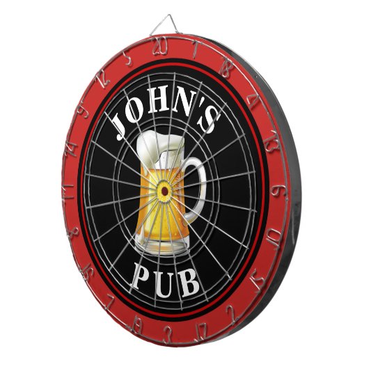 Gepersonaliseerde bierkroeg dartbord (Voorkant Rechts)