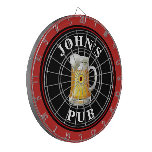 Gepersonaliseerde bierkroeg dartbord (Voorkant Links)