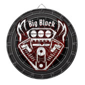Gepersonaliseerde Big Block Racing Engine Dartbord (Voorkant)