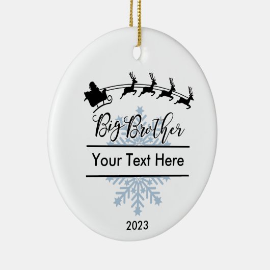 Gepersonaliseerde Big Brother Kerst Keepsake Keramisch Ornament (Rechts)