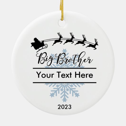 Gepersonaliseerde Big Brother Kerst Keepsake Keramisch Ornament (Achterkant)