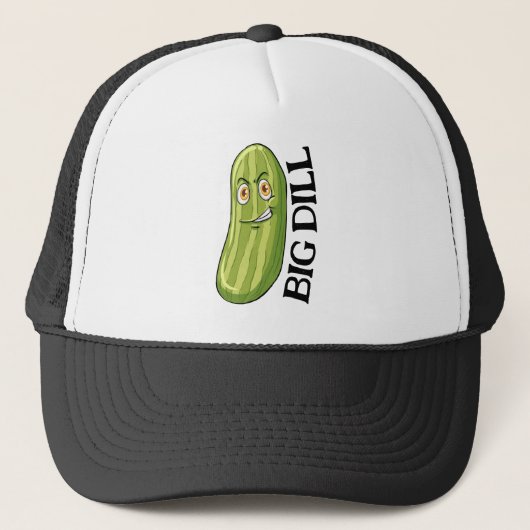 Gepersonaliseerde Big Dill Green Pickle Grappig Trucker Pet (Voorkant)