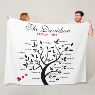Gepersonaliseerde Big Family Tree (20 namen) Fleece Deken