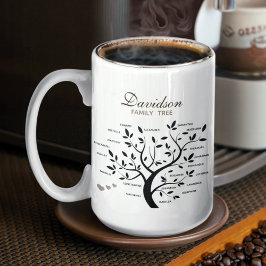 Gepersonaliseerde Big Family Tree (20 namen) Koffiemok