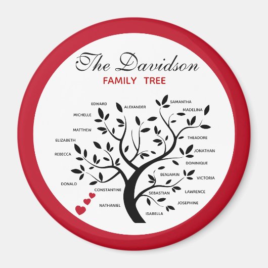 Gepersonaliseerde Big Family Tree (20 namen) Magneet (Voorkant)