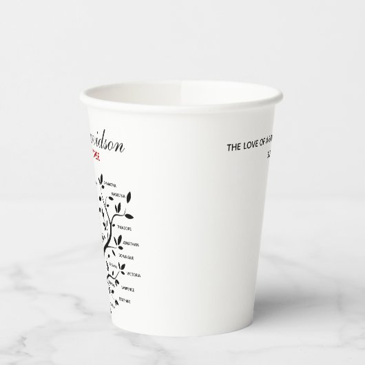 Gepersonaliseerde Big Family Tree (20 namen) Papieren Bekers (Links)