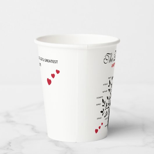 Gepersonaliseerde Big Family Tree (20 namen) Papieren Bekers (Rechts)