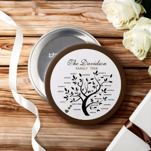 Gepersonaliseerde Big Family Tree (20 namen) Ronde Button 7,6 Cm