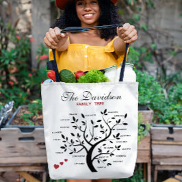 Gepersonaliseerde Big Family Tree (20 namen) Tote Bag