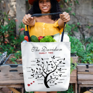 Gepersonaliseerde Big Family Tree (20 namen) Tote Bag