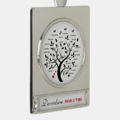 Gepersonaliseerde Big Family Tree (20 namen) Verzilverd Banner Ornament (Rechts)
