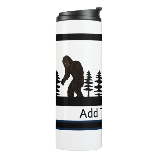 Gepersonaliseerde Big Foot Sasquatch Yeti Swamp Ap Thermosbeker (Gedraaid links)