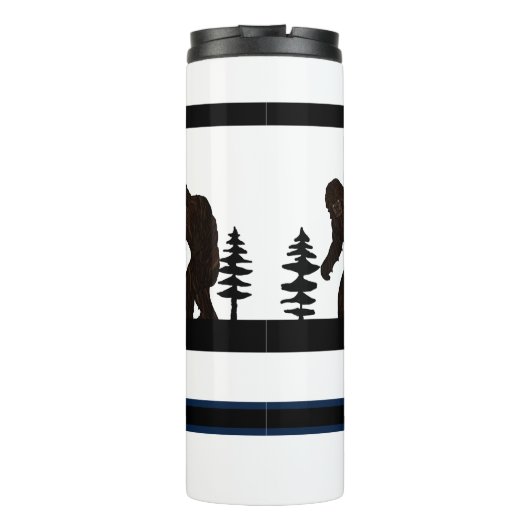 Gepersonaliseerde Big Foot Sasquatch Yeti Swamp Ap Thermosbeker (Achterkant)