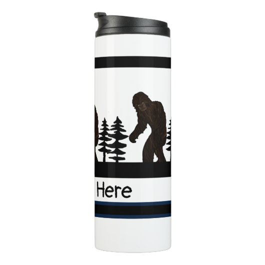 Gepersonaliseerde Big Foot Sasquatch Yeti Swamp Ap Thermosbeker (Geroteerd rechts)