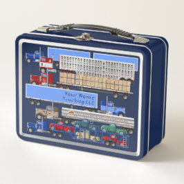 Gepersonaliseerde Big Rig Trucks Metalen Lunchbox
