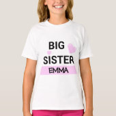 Gepersonaliseerde Big Sister Love T-shirt (Voorkant)