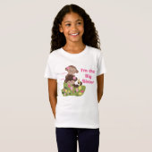 Gepersonaliseerde Big Sister Monkey Meisjes Kinder T-shirt (Voorkant volledig)