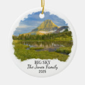 Gepersonaliseerde Big Sky Ornament, Montana Keramisch Ornament (Voorkant)