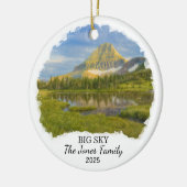 Gepersonaliseerde Big Sky Ornament, Montana Keramisch Ornament (Links)