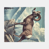 Gepersonaliseerde Bighorn Schaap op een Rocky Outc Fleece Deken (Voorkant (Horizontaal))