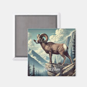 Gepersonaliseerde Bighorn Schaap op een Rocky Outc Magneet (Voorkant / Achterkant)