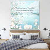 Gepersonaliseerde Bijbel Verse Bloemen Wall Art Canvas Afdruk (Insitu (Slaapkamer))