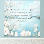 Gepersonaliseerde Bijbel Verse Bloemen Wall Art Canvas Afdruk (Insitu (Houten vloer))