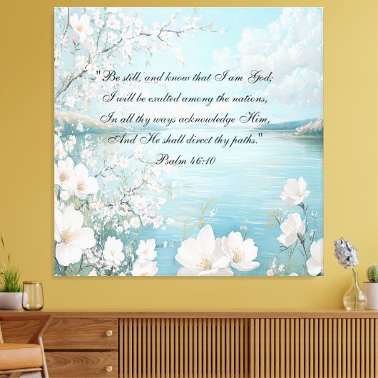 Gepersonaliseerde Bijbel Verse Bloemen Wall Art Canvas Afdruk (Insitu (Woonkamer))