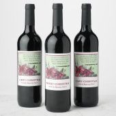 Gepersonaliseerde Bijbel Verse Vrolijk Kerstfeest Wijn Etiket (Flessen)