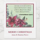 Gepersonaliseerde Bijbel Verse Vrolijk Kerstfeest Wijn Etiket (Enkel label)