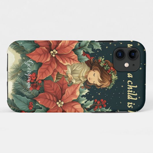 Gepersonaliseerde Bijbelse Geboorte Kind & Verse Case-Mate iPhone Case (Achterkant (horizontaal))