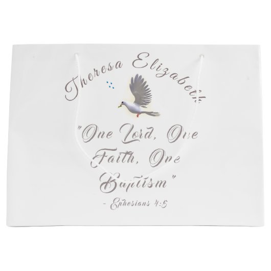 Gepersonaliseerde Bijbelvers Baptismal Groot Cadeauzakje (Voorkant)