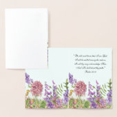 Gepersonaliseerde Bijbelvers Bloemen Wenskaarten Folie Kaarten (Display)