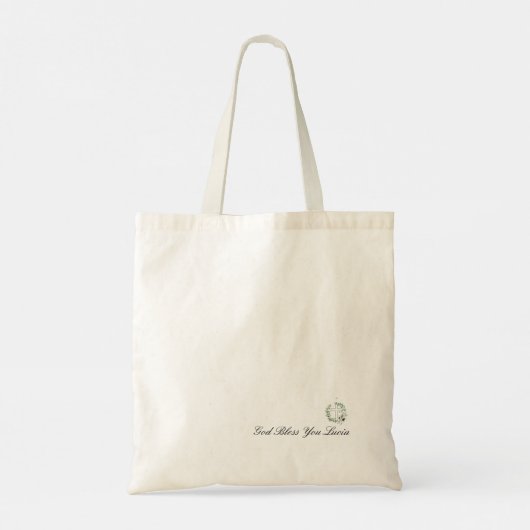 Gepersonaliseerde Bijbelvers Mattheüs 11:28 Groen Tote Bag (Achterkant)