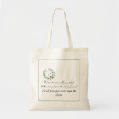 Gepersonaliseerde Bijbelvers Mattheüs 11:28 Groen Tote Bag (Voorkant)