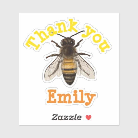 Gepersonaliseerde bijen Dank u Sticker (Vel)